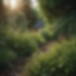 A lush garden showcasing healthy plants surrounded by weeds