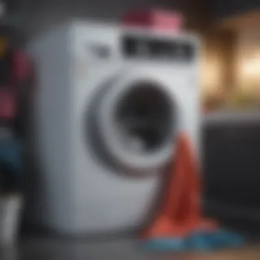 Washing machine loaded with vibrant clothes