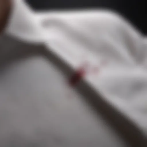 White shirt with wine stain