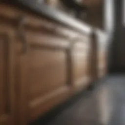 Close-up of greasy kitchen cabinet before cleaning