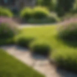 Healthy grass lawn in spring