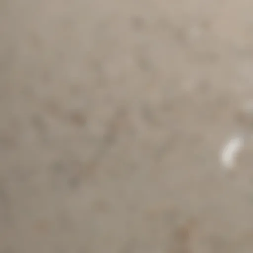 Close-up of quartz countertop with a stain