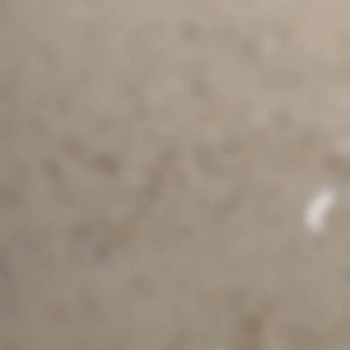 Close-up of quartz countertop with a stain