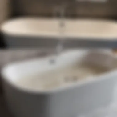 Transformation of Tub with Chemical Remedies Before and after cleaning tub with chemical solutions