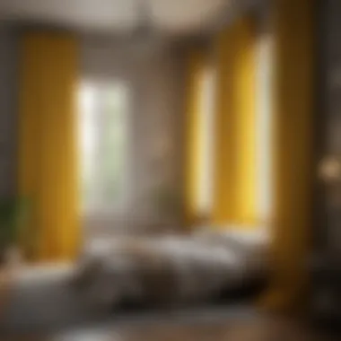 Elevate Your Space with Vibrant Yellow Curtains Elegant bedroom with bright yellow curtains