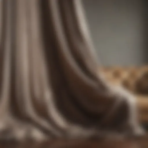 Elegant fabric swatch draping gracefully over a luxurious sofa