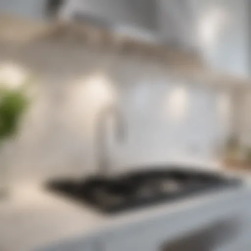 Elegant white kitchen backsplash