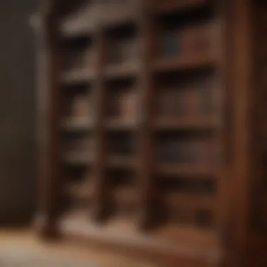 Timeless Craftsmanship in Wood Vintage wooden bookcase with intricate carvings