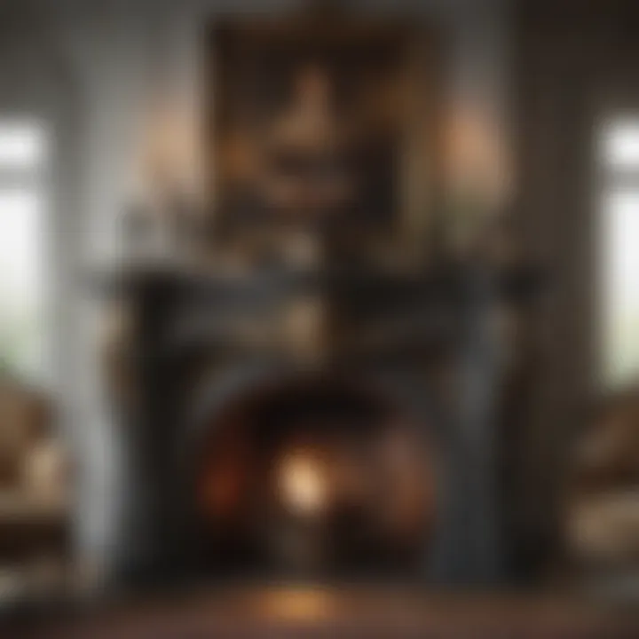 Vintage-inspired mantelpiece arrangement with ornate details