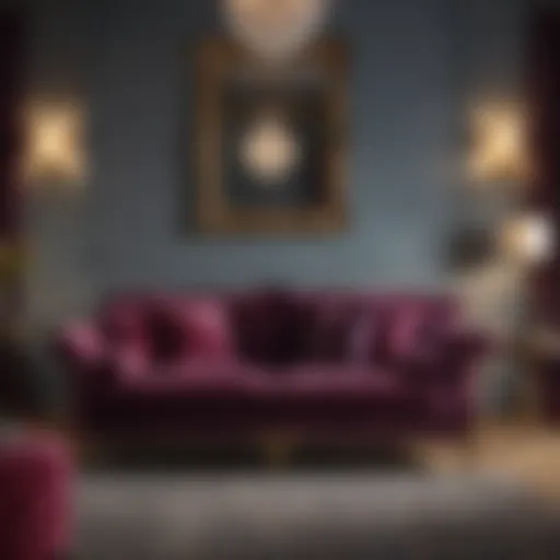 Luxurious Velvet Sofa in 2-Bedroom Apartment