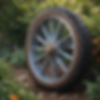 Whimsical Repurposed Vintage Wheel Border