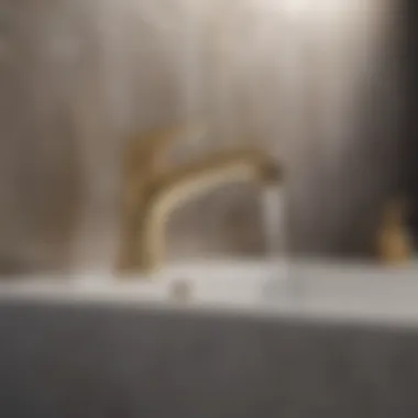 Luxurious Gold Faucet in Modern Bathroom