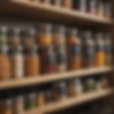 Organized pantry with glass containers and labels