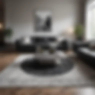 Minimalist Monochrome Rug for Modern Formal Living Room