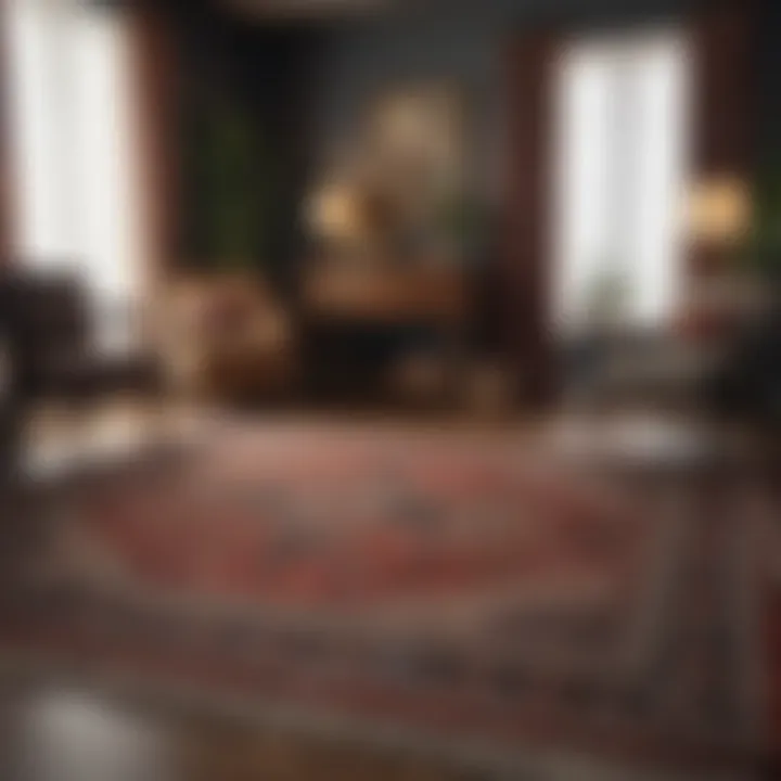 Vintage Persian Rug Adding Charm to Formal Living Room