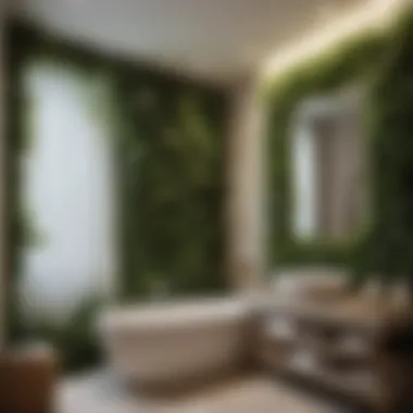 Luxurious Spa Inspired Greenery Wall Decor in Bathroom