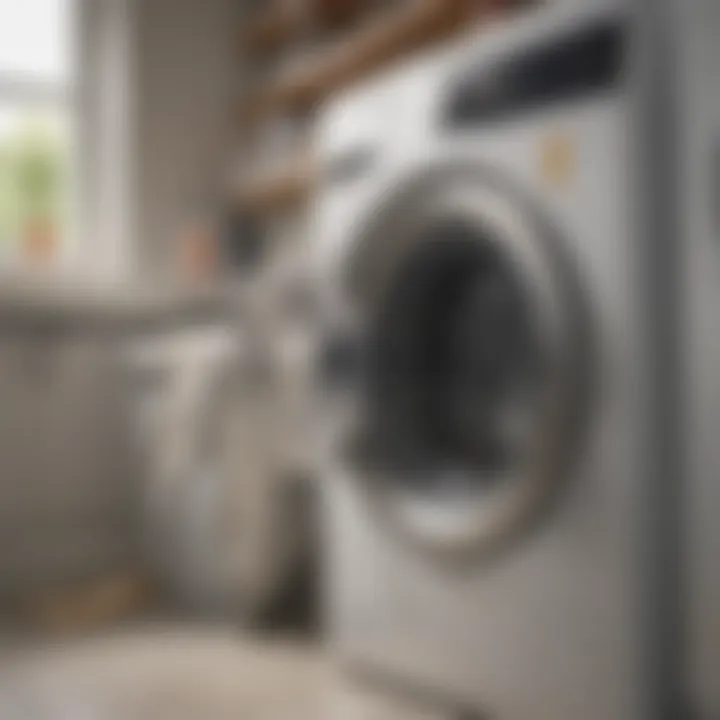 Vinegar being poured into a washing machine