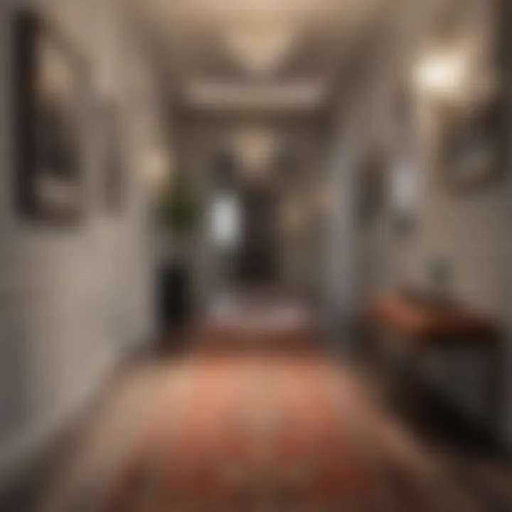 Luxurious hallway runner carpet in a high-end setting