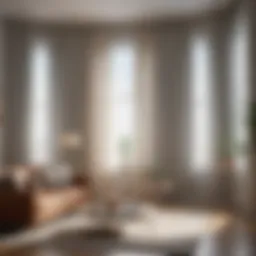 A bright and airy living room featuring sheer curtains that create an illusion of space.