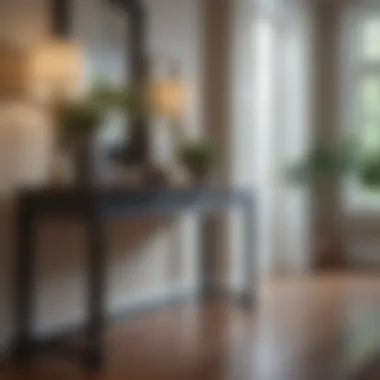 Custom Entryway Tables and Height Considerations A custom-built entryway table illustrating height considerations