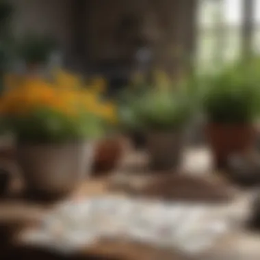 Variety of seed packets neatly arranged on a garden table