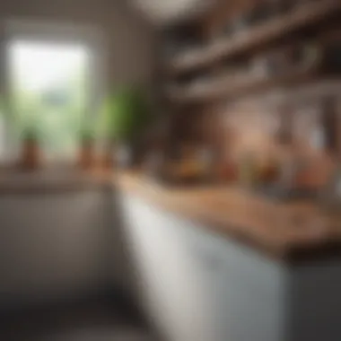 Well-organized kitchen counter showcasing both utility and design