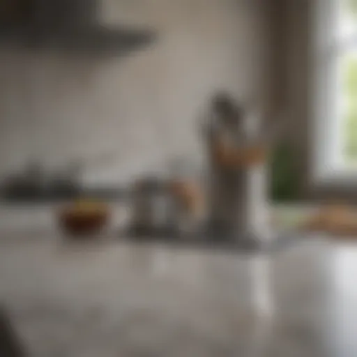 Stylish countertop featuring a variety of essential utensils and tools