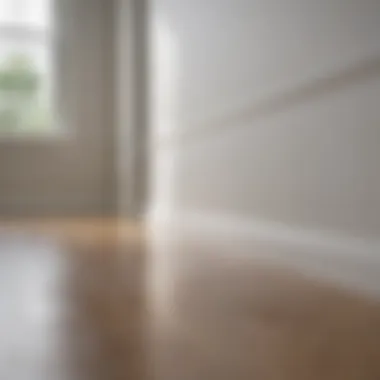 Modern Elegance: Freshly Painted Baseboards Freshly painted white baseboards in a modern living room