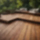 A beautifully constructed wooden deck showcasing various materials