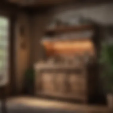 Charming Rustic Bar Cabinet Rustic wooden bar cabinet in a cozy setting