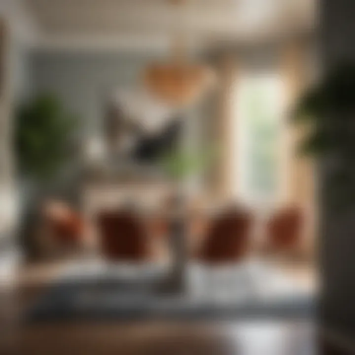 Stylish dining area highlighting the Color of the Year in décor