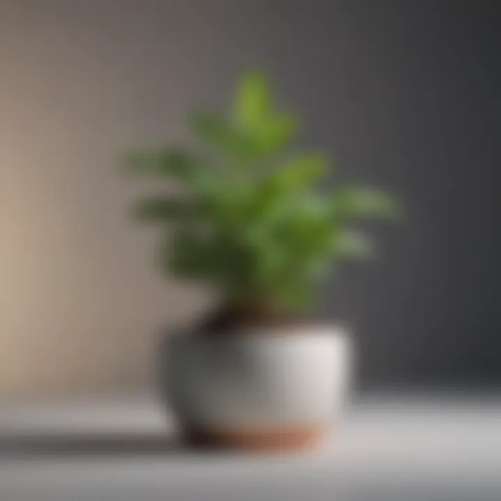 Mint plant in a minimalist pot