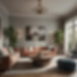 A serene living room showcasing a harmonious blend of colors and textures.