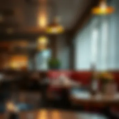 Cozy diner atmosphere with warm lighting effects