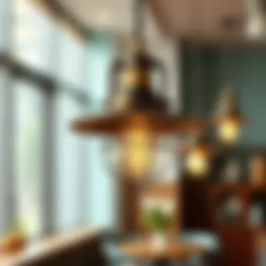 Industrial Chic: A Modern Approach to Diner Lighting Modern diner light fixture featuring industrial materials