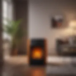 Infrared heater in a stylish living room setting