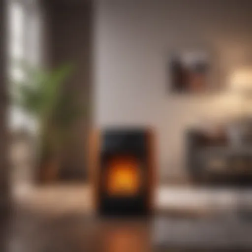 Infrared heater in a stylish living room setting