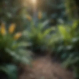 A vibrant garden showcasing flourishing plants nourished by banana fertilizer