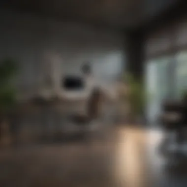 Sleek contemporary office furniture arrangement