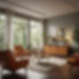 Elegant mid-century modern living room furniture