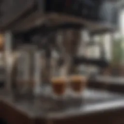 Elegant high-end coffee machine showcasing intricate details