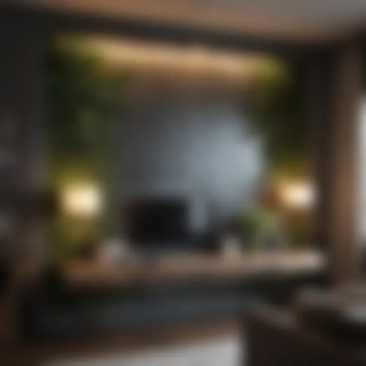Dramatic Accent Wall in a Cozy Study