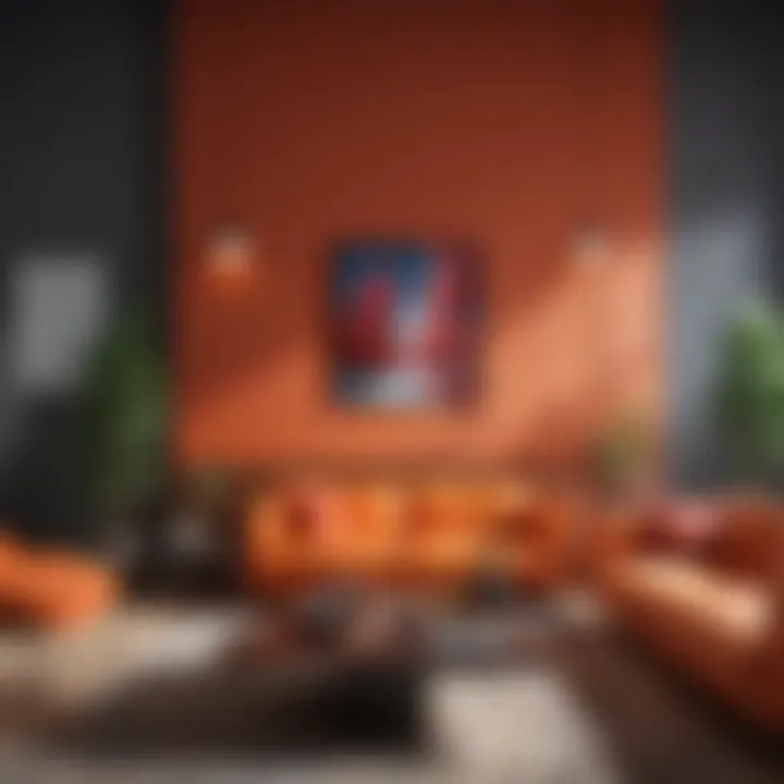 Vibrant Living Room with Bold Wall Color