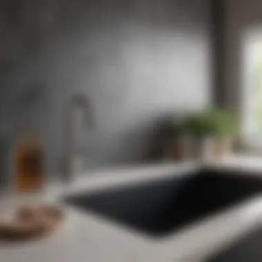 Chic Minimalism: A Backsplash-Free Kitchen Aesthetic Chic minimalist kitchen showcasing clean lines