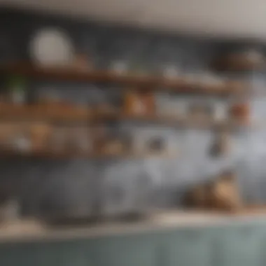Functional Design: Open Shelving in a Backsplash-Free Kitchen Functional kitchen layout utilizing open shelving