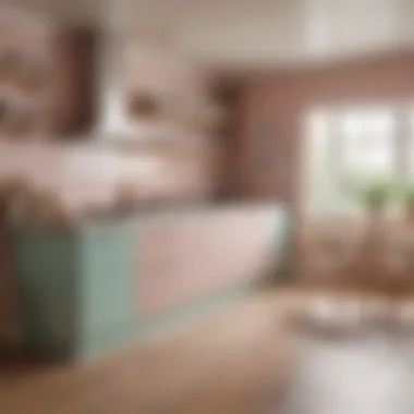 Soothing Pastel Hues in Cozy Kitchen Soothing pastel hues blend harmoniously in a cozy kitchen setting