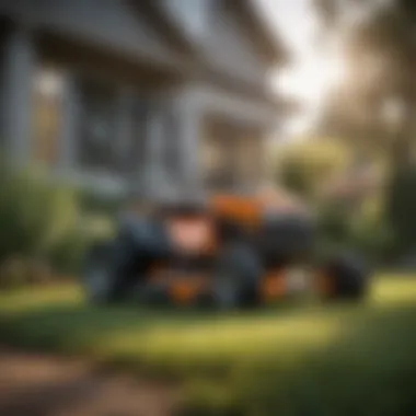 Eco-Friendly Yard Mower with Sustainable Design An eco-friendly yard mower showcasing sustainable design