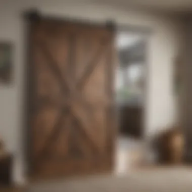 Vintage-inspired barn door closet entrance for a rustic touch