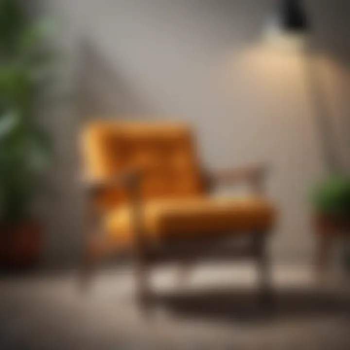 Close-up of iconic mid century modern chair design