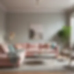 A serene living room painted in soft pastels